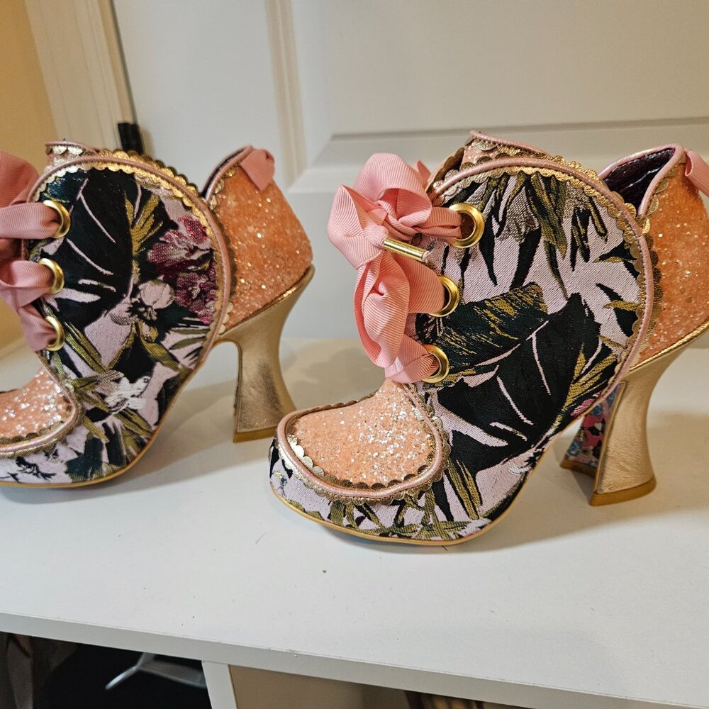 Irregular Choice Floral and Glitter Bootie - Picture 10 of 10